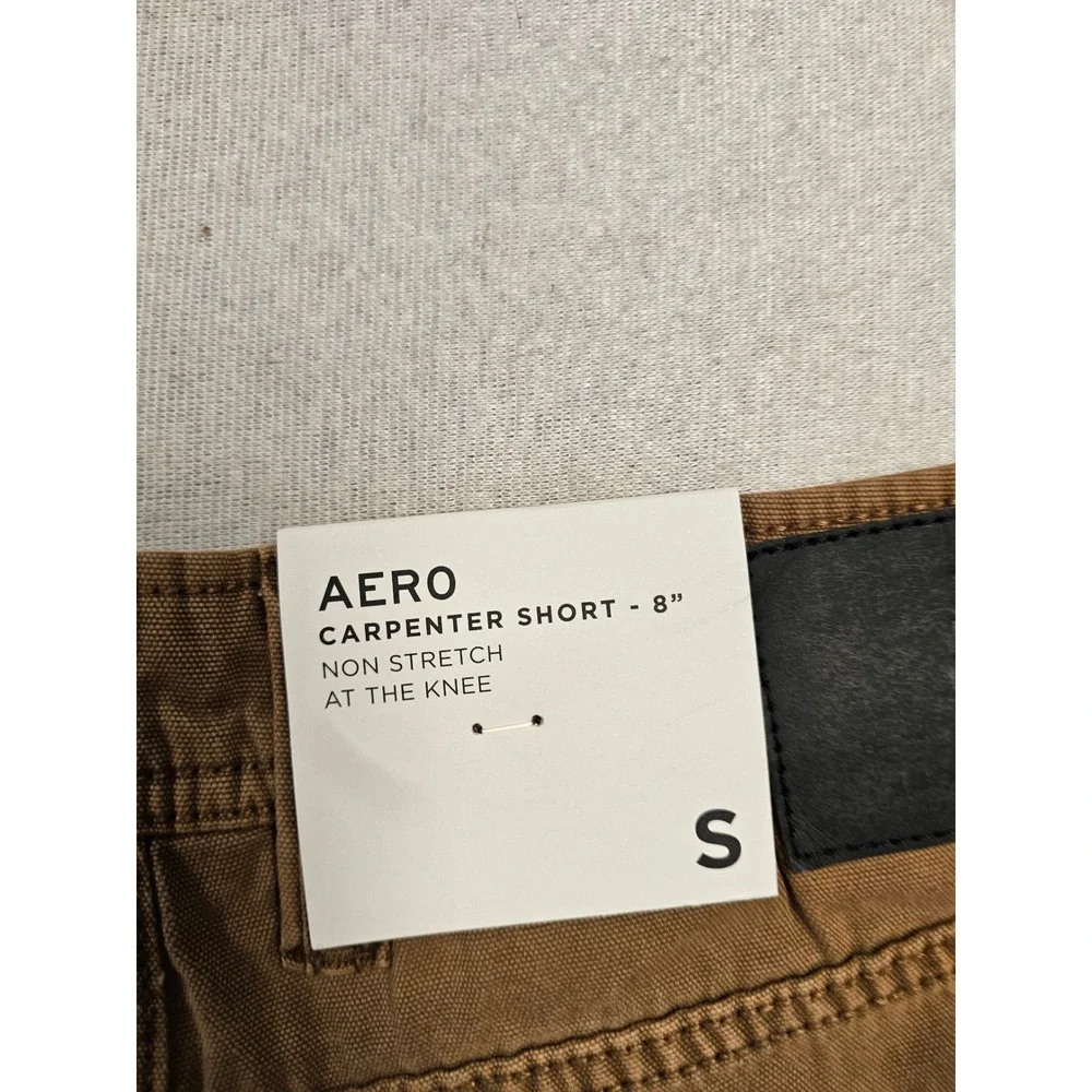Aeropostale Mens Carpenter Shorts 8 Inch Inseam Brown‎ Canvas Utility Size S NEW